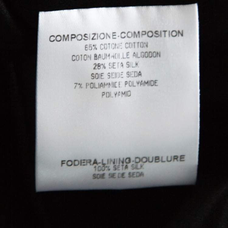 Pre Owned Gucci Black Cotton Silk Blend Embellished Sleeveless Dress S