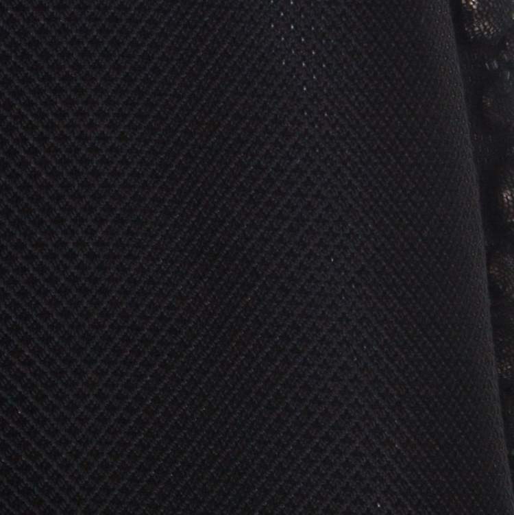 Pre Owned Gucci Black Cotton Silk Blend Embellished Sleeveless Dress S