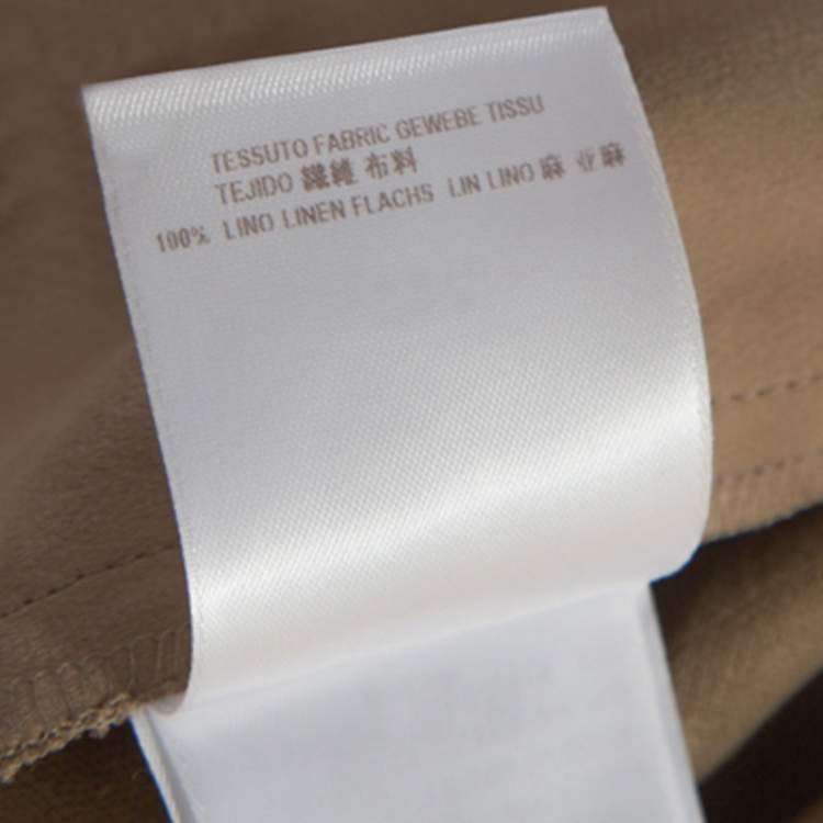 Pre Owned Gucci Beige Linen Flared Trousers M 