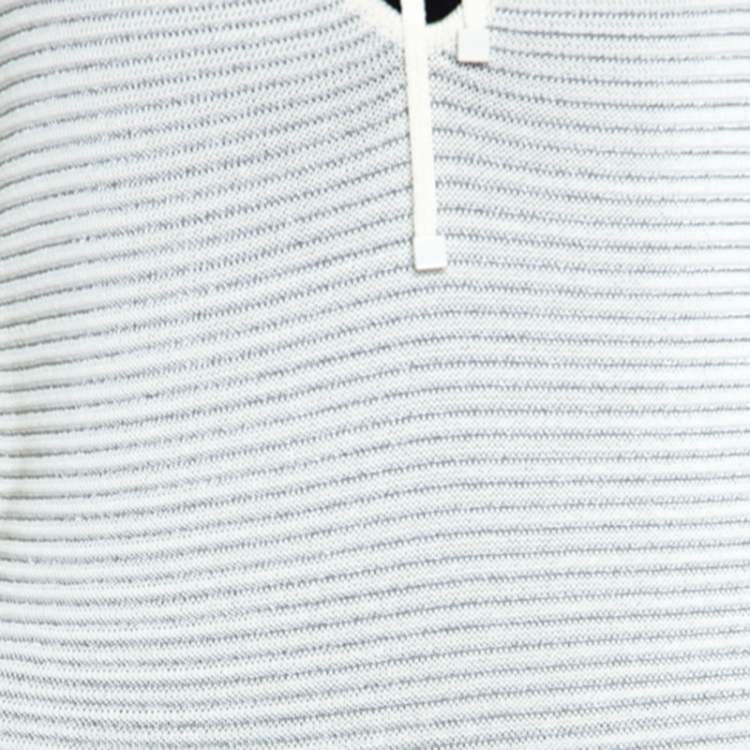 Pre Owned Gucci Cream Lurex Knit Tunic Top S