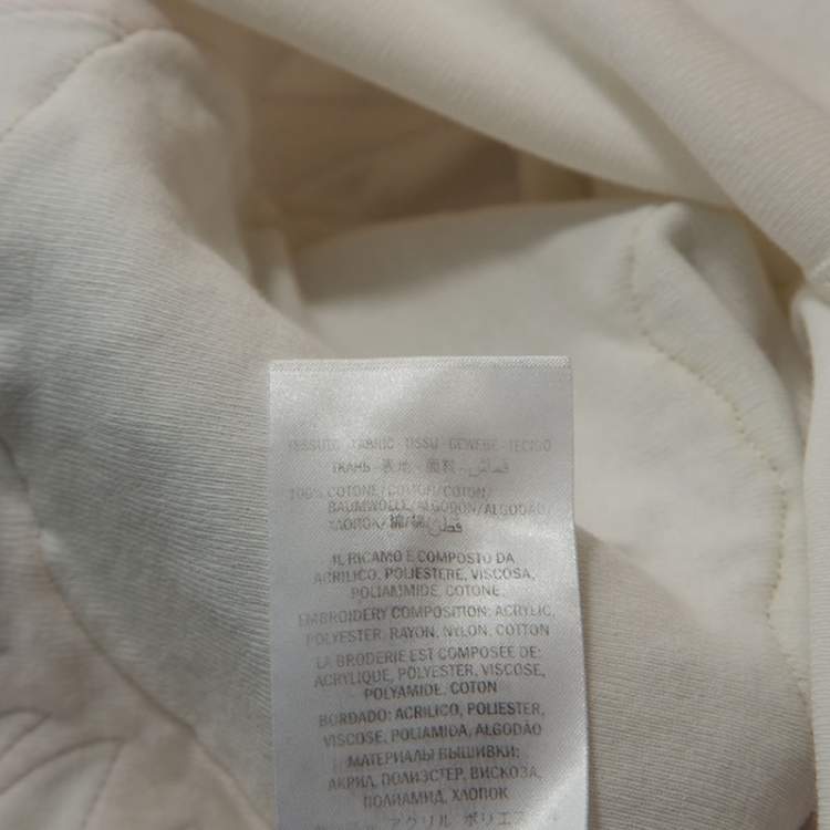 Pre Owned Gucci White Cotton Cat Applique Detail Blind For Love T-shirt S