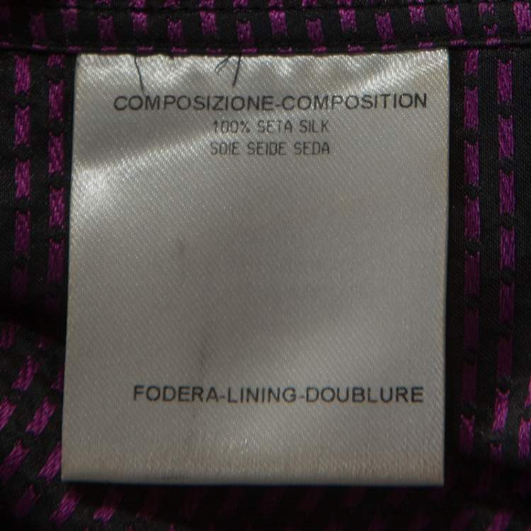 Pre Owned Gucci Black Silk Dotted Pattern Silk Jacquard Button Front Shirt S