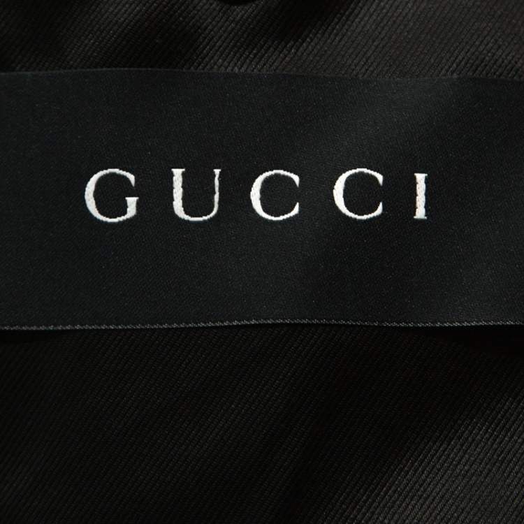 Pre Owned Gucci Black Leather Blazer M