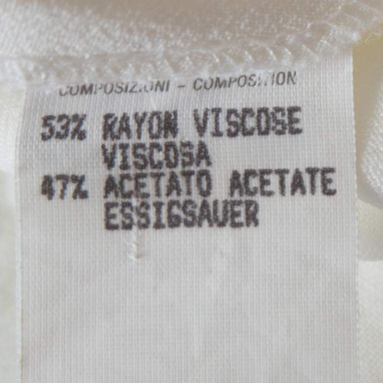 Pre Owned Gucci Off White Crepe Flared Pants S