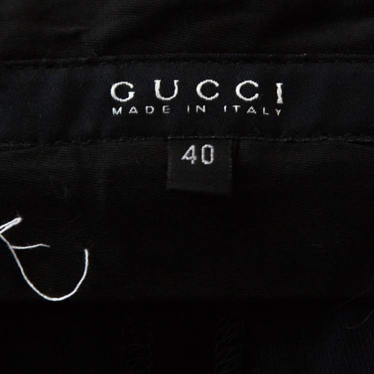 Pre Owned Gucci Navy Blue Velvet Flared Pants S 