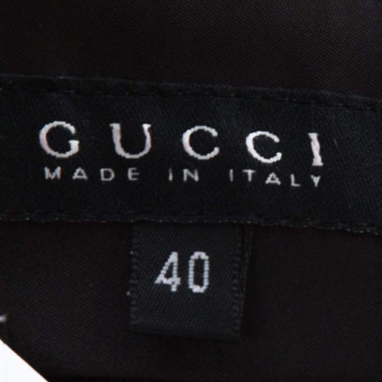 Pre Owned Gucci Brown Synthetic and Velvet Waist Trim Trousers S