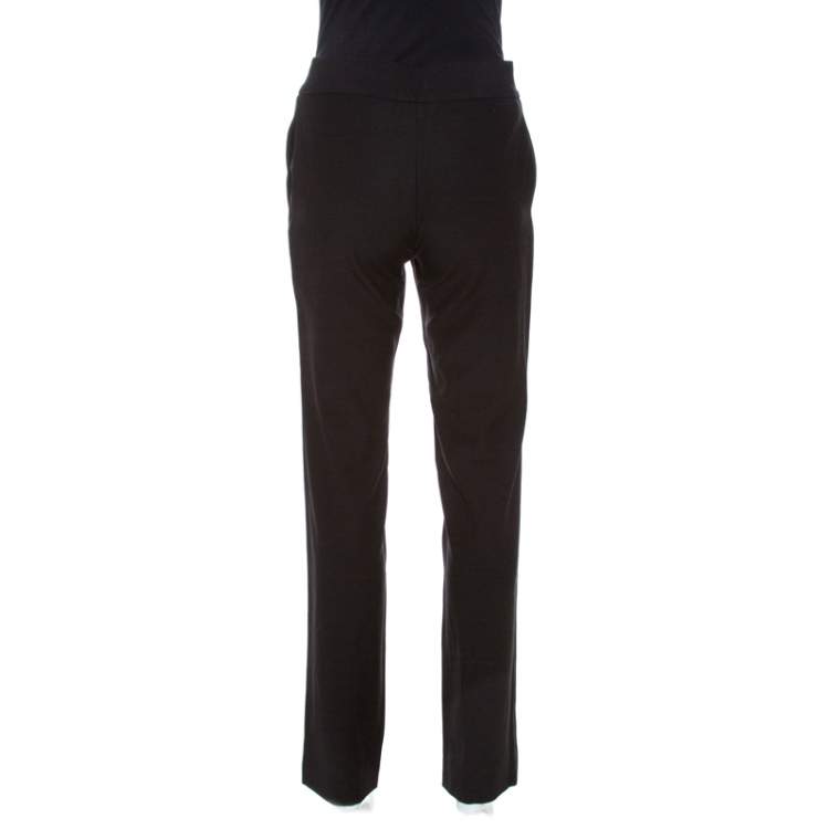 Pre Owned Gucci Black Wool Straight Leg Pants S