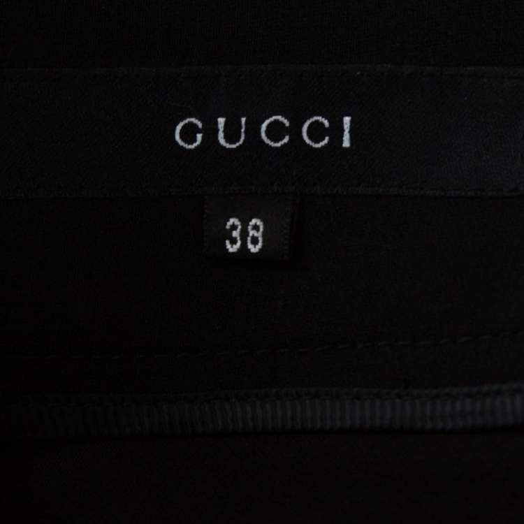 Pre Owned Gucci Black Wool Straight Leg Pants S