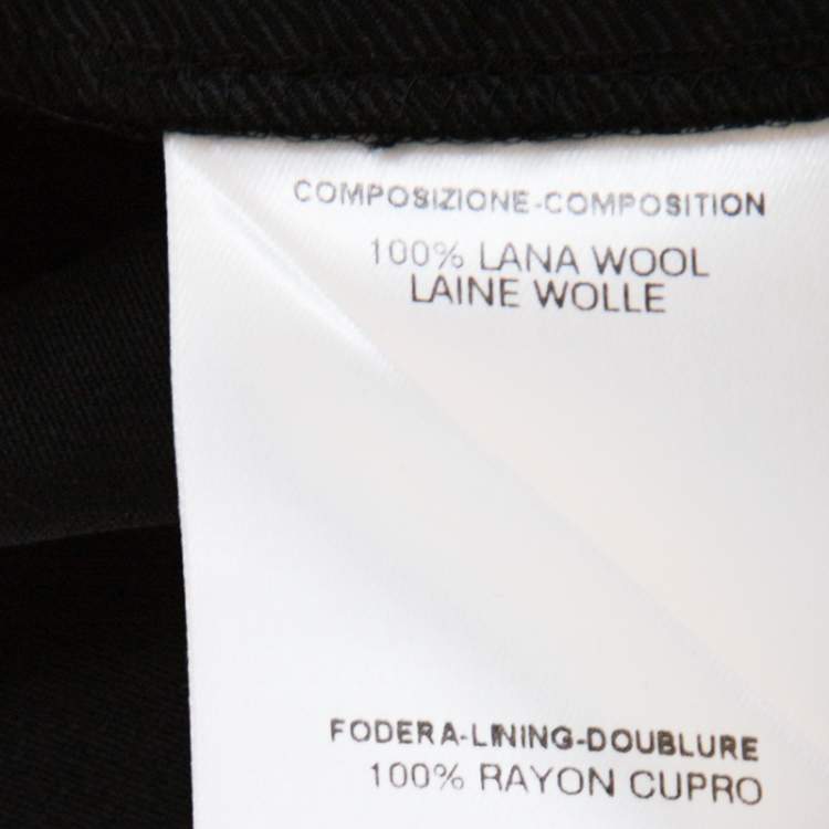 Pre Owned Gucci Black Wool Straight Leg Pants S