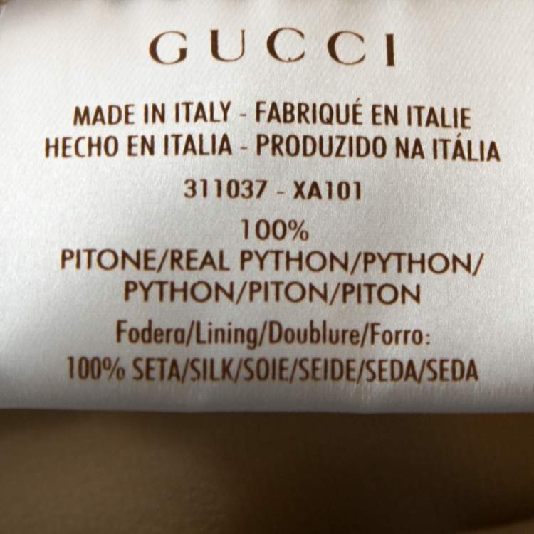 Pre Owned Gucci Beige Python Leather Blouse M