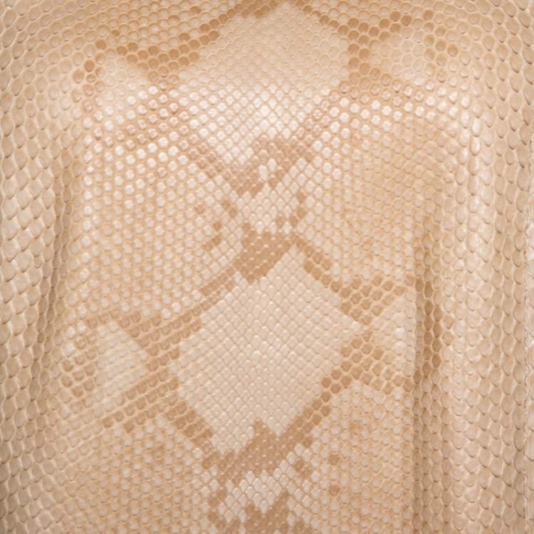 Pre Owned Gucci Beige Python Leather Blouse M