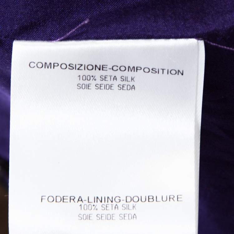 Pre Owned Gucci Purple Silk Embellished Fringe Detail Dress M