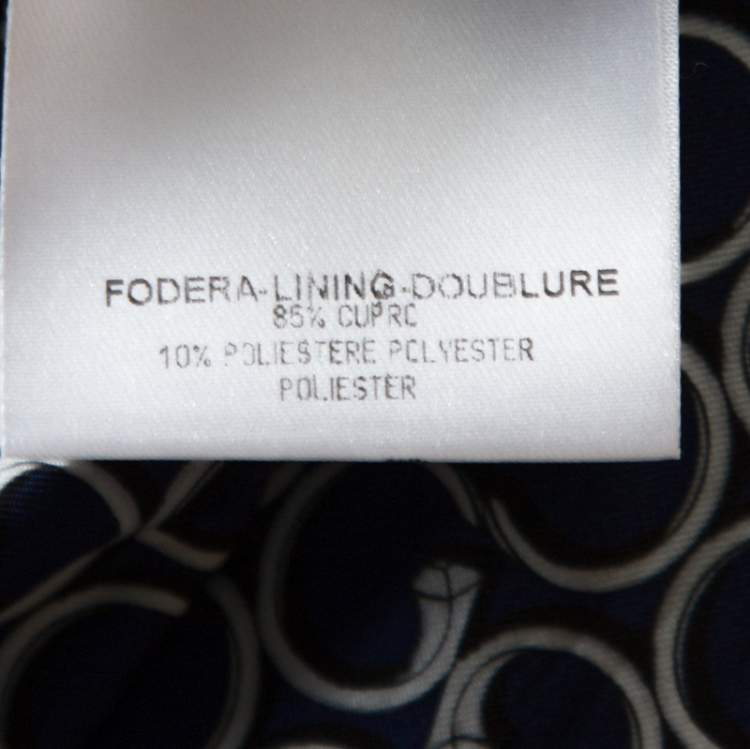 Pre Owned Gucci Navy Blue Cotton Belted Double Breasted Coat M