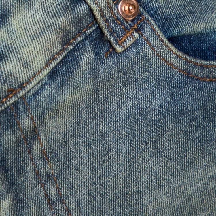 Pre Owned Gucci Dirty Indigo Denim Slim Fit Jeans M