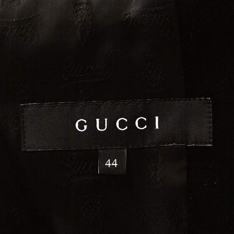 Pre Owned Gucci Black Velvet Horsebit Detail Tailored Blazer M