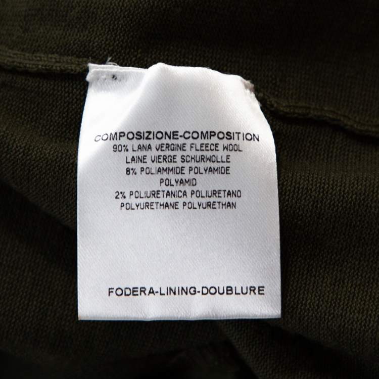 Pre Owned Gucci Olive Green Wool Knit Bamboo Horsebit Detail Top M