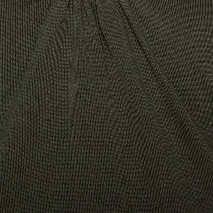 Pre Owned Gucci Olive Green Wool Knit Bamboo Horsebit Detail Top M