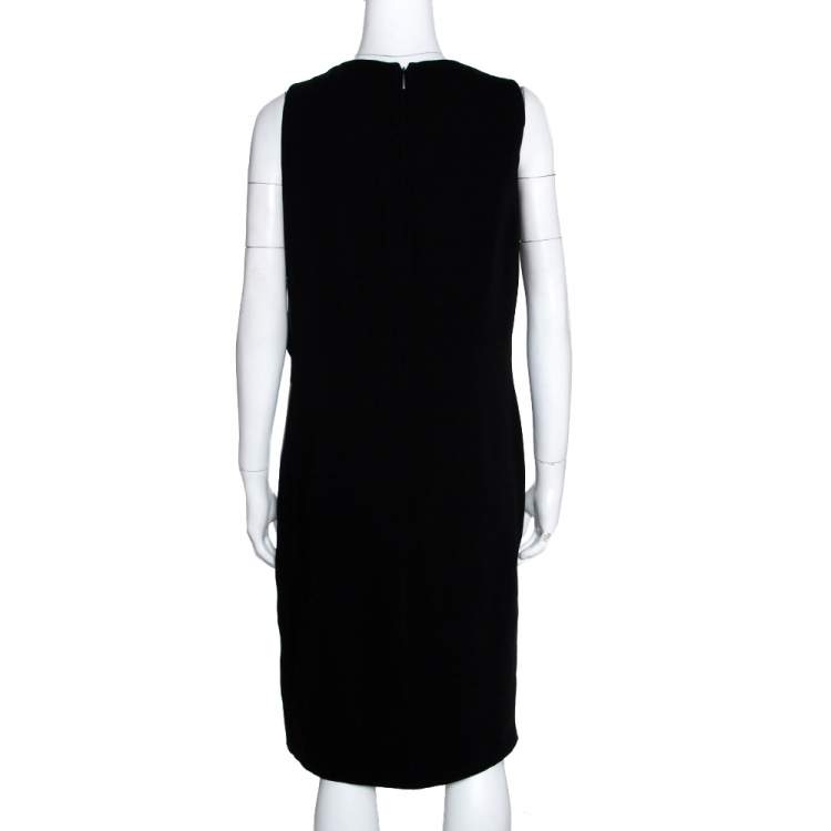 Pre Owned Gucci Black Silk Crepe Keyhole Neckline Dress L