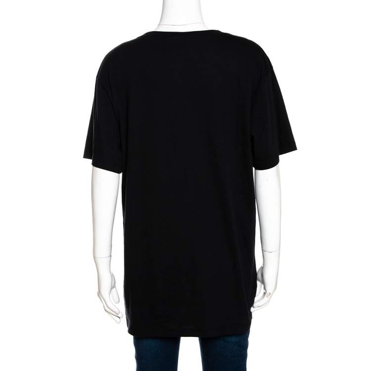 Pre Owned Gucci Black Sequin Embellished Cotton Shooting Stars T Shirt M
