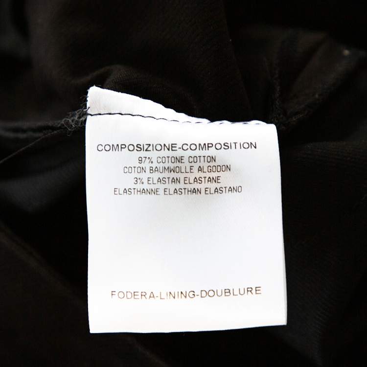 Pre Owned Gucci Black Cotton High Waisted Pleated Front Trousers S
