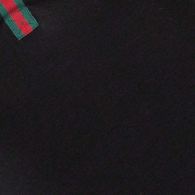 Pre Owned Gucci Black Stretch Cotton Gathered Long Sleeve Top XS