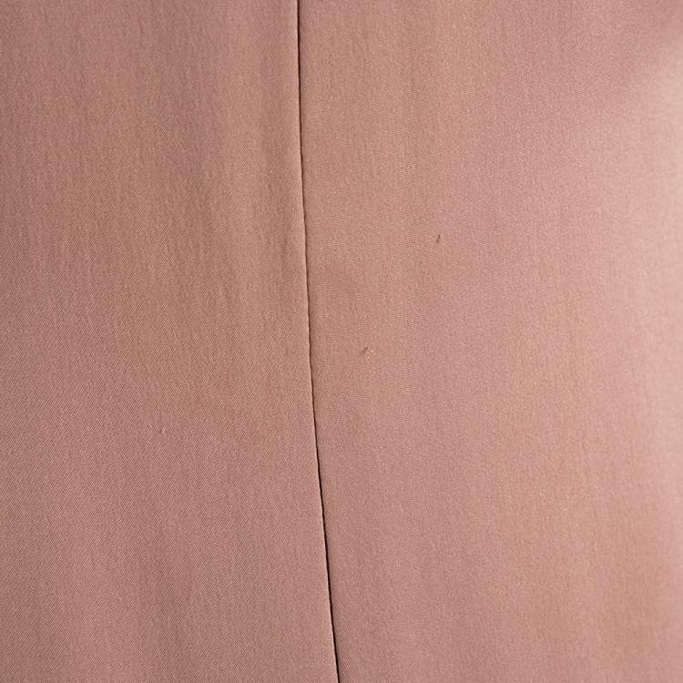 Pre Owned Gucci Pale Pink Silk Crepe Brooch Detail Draped Gown M