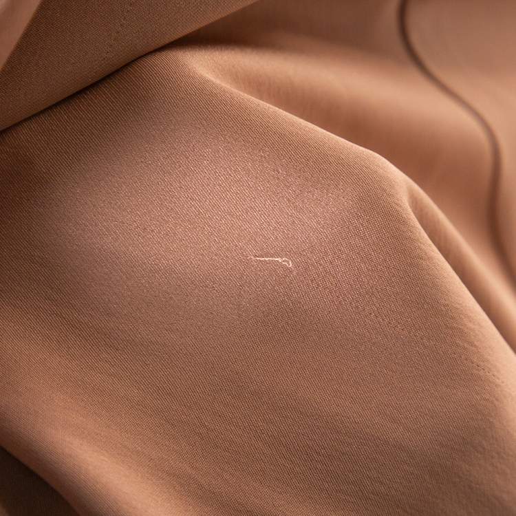 Pre Owned Gucci Pale Pink Silk Crepe Brooch Detail Draped Gown M