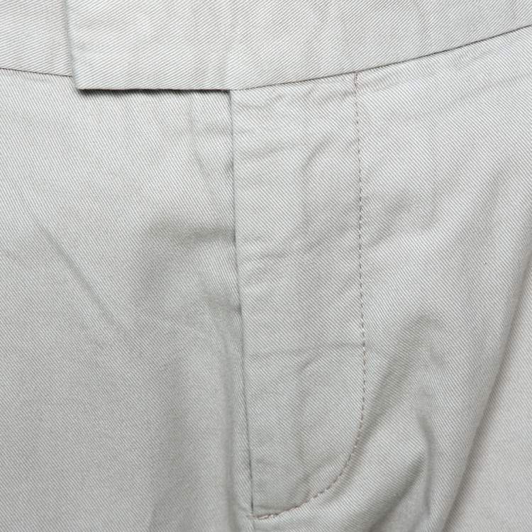 Pre Owned Gucci Beige Cotton Web Detail College Fit Trousers L