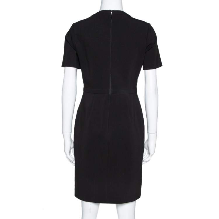 Pre Owned Gucci Black Stretch Jersey Buckle Detail Sheath Dress M
