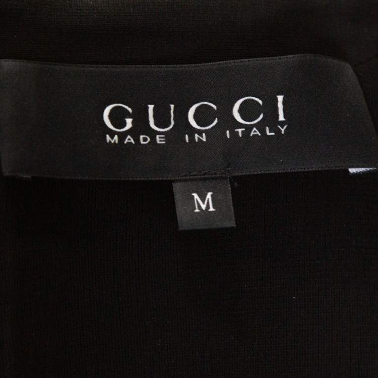 Pre Owned Gucci Black Stretch Jersey Buckle Detail Sheath Dress M