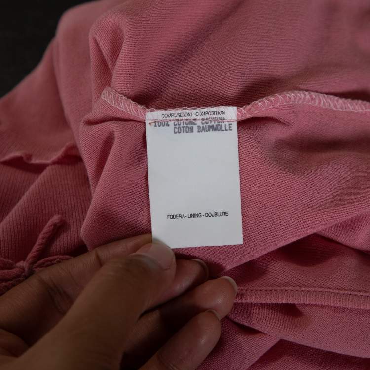 Pre Owned Gucci Pink Cotton Knit Bow Detail Sleeveless Top M