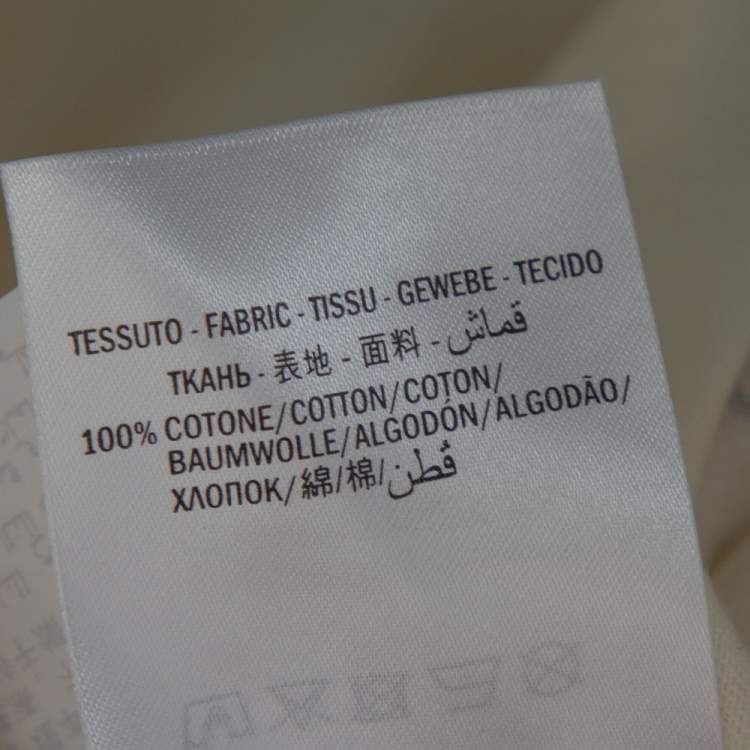 Pre Owned Gucci Cream Cotton Guccification Print Oversized T Shirt XS