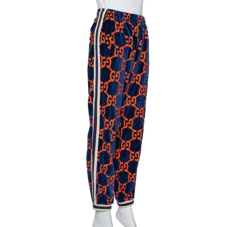 Gucci Blue & Orange Chenille GG Logo Track Pants M Gucci | TLC