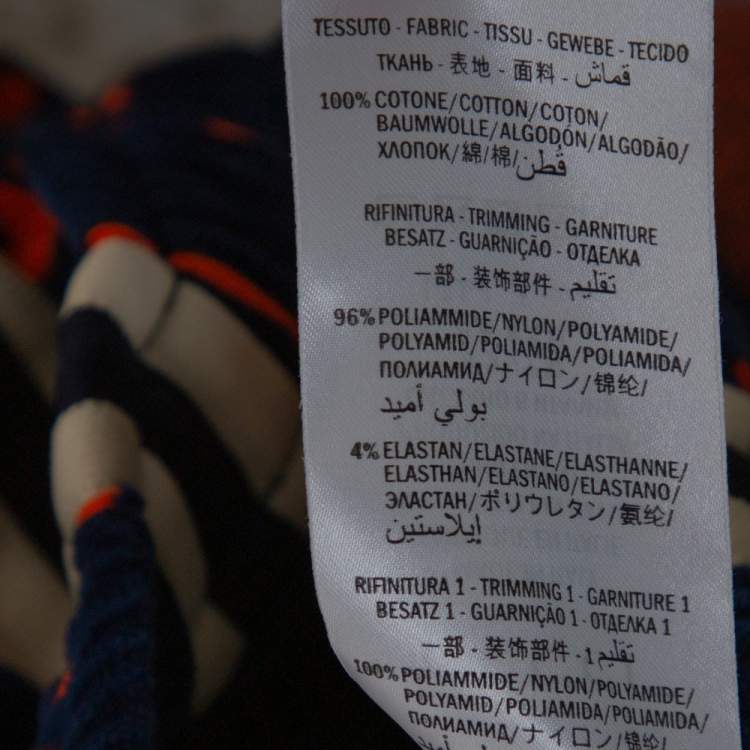 Pre Owned Gucci Blue & Orange Chenille GG Logo Track Pants M