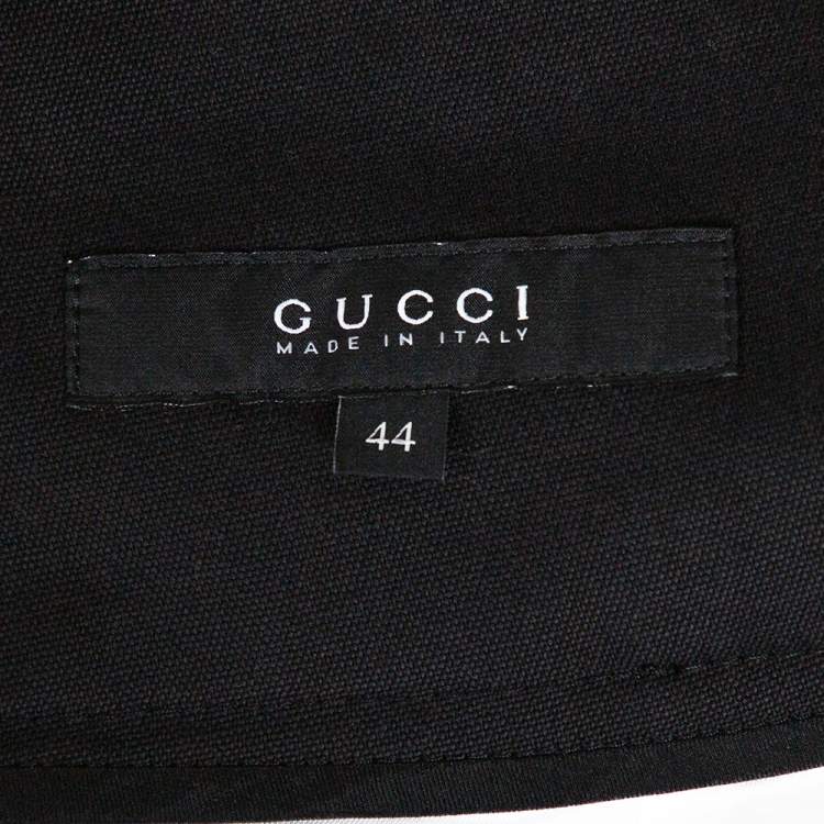 Pre Owned Gucci Black Mohair Wool Blend Tie Front A-Line Skirt M