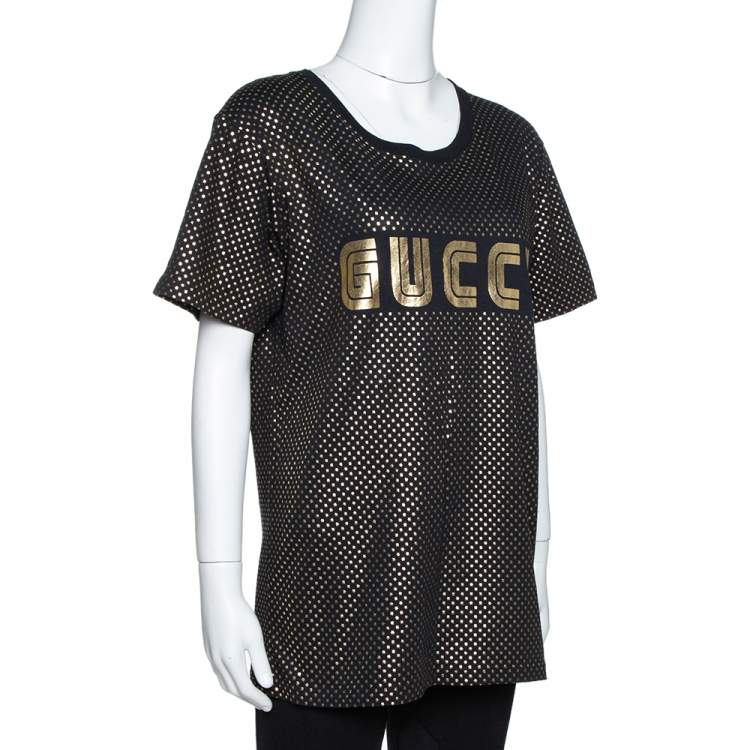 gucci t shirt black and gold