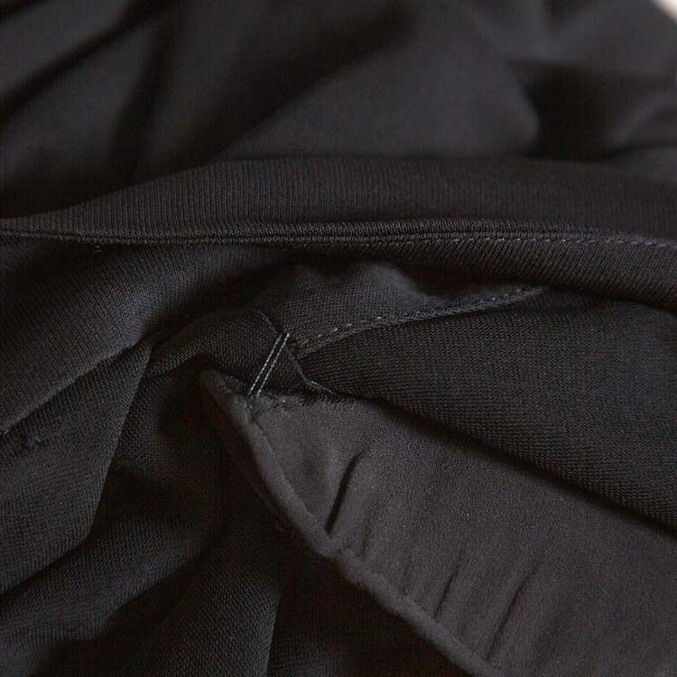 Pre Owned Gucci Black Jersey Cutout Detail Draped Dress M
