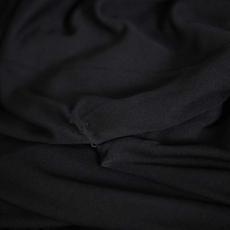 Pre Owned Gucci Black Jersey Cutout Detail Draped Dress M