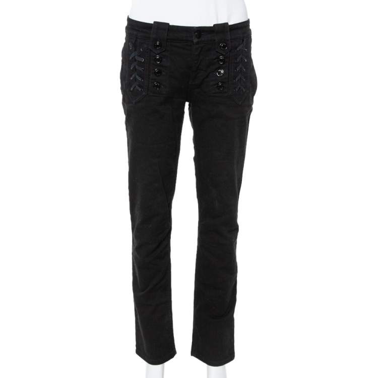 ByTheR Men's Slim-Fit Stretch Bootcut Jeans Black Denim Pants | eBay