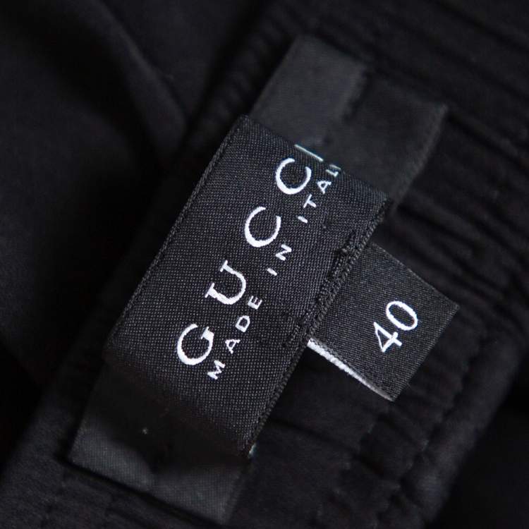 Pre Owned Gucci Black Silk Crepe Tapered Trousers S