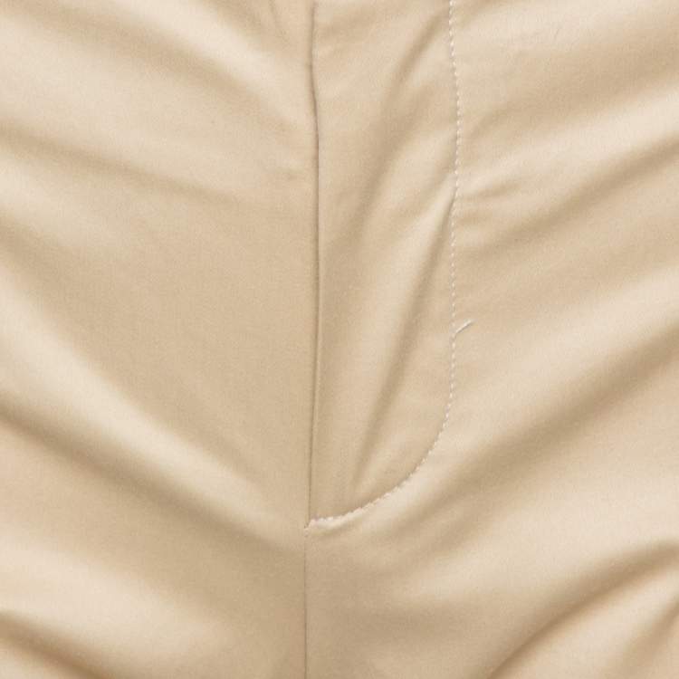Pre Owned Gucci Beige Cotton Straight Fit Trousers S