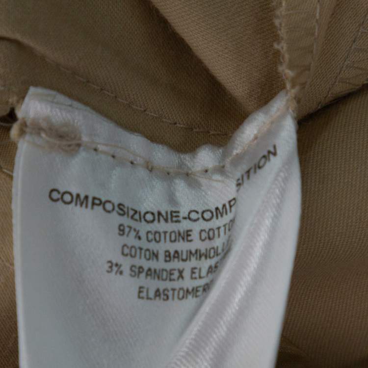 Pre Owned Gucci Beige Cotton Straight Fit Trousers S