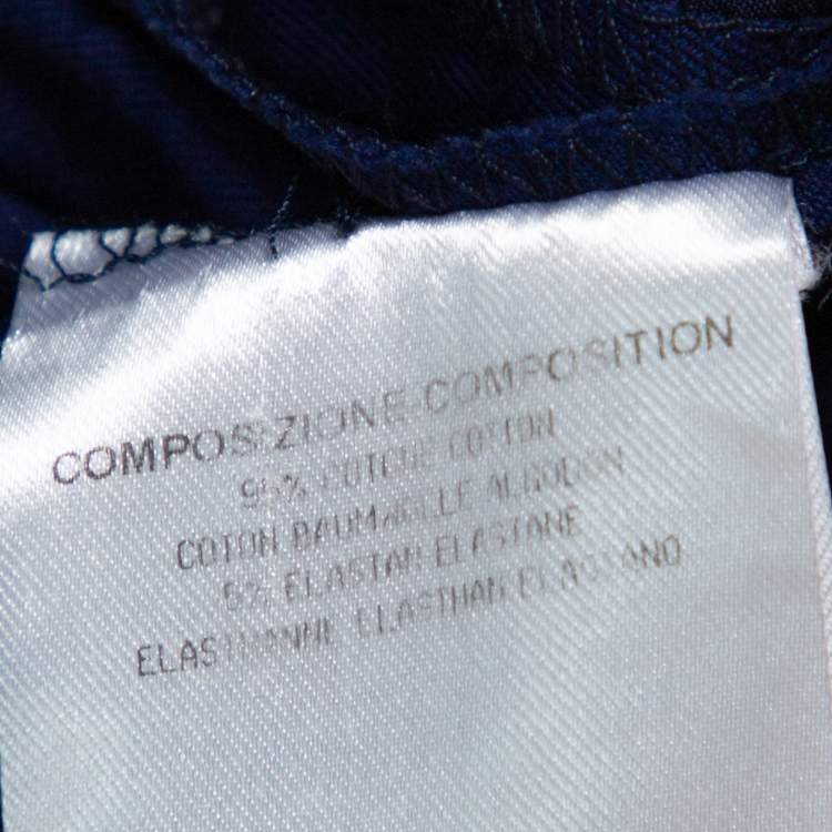 Pre Owned Gucci Royal Blue Stretch Cotton Cropped Trousers S