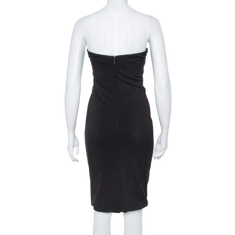 Pre Owned Gucci Black Jersey Strapless Sheath Dress S