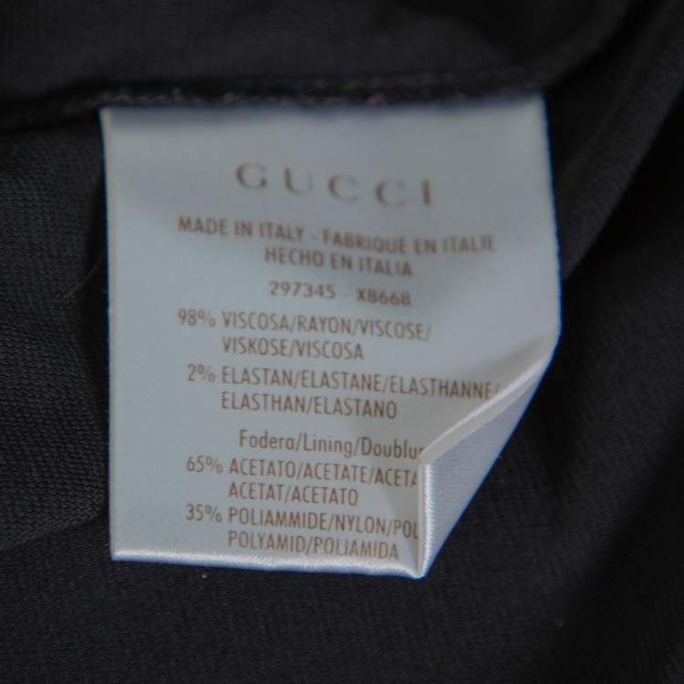 Pre Owned Gucci Black Jersey Strapless Sheath Dress S