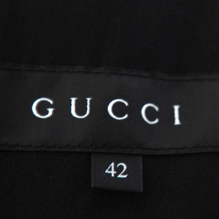 Pre Owned Gucci Black Mohair Belted Coat M