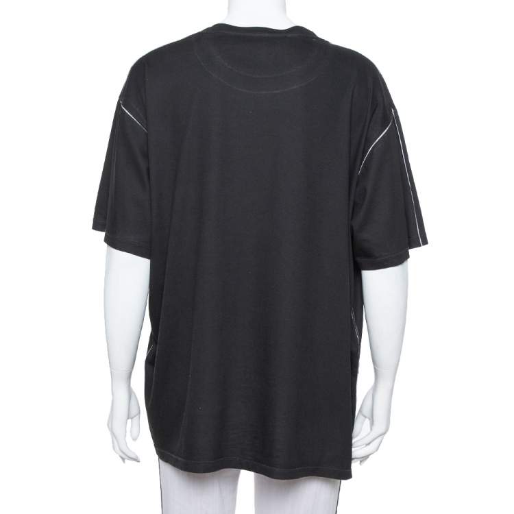 Pre Owned Gucci Black Ignasi Monreal Print Cotton Crew Neck T Shirt XL
