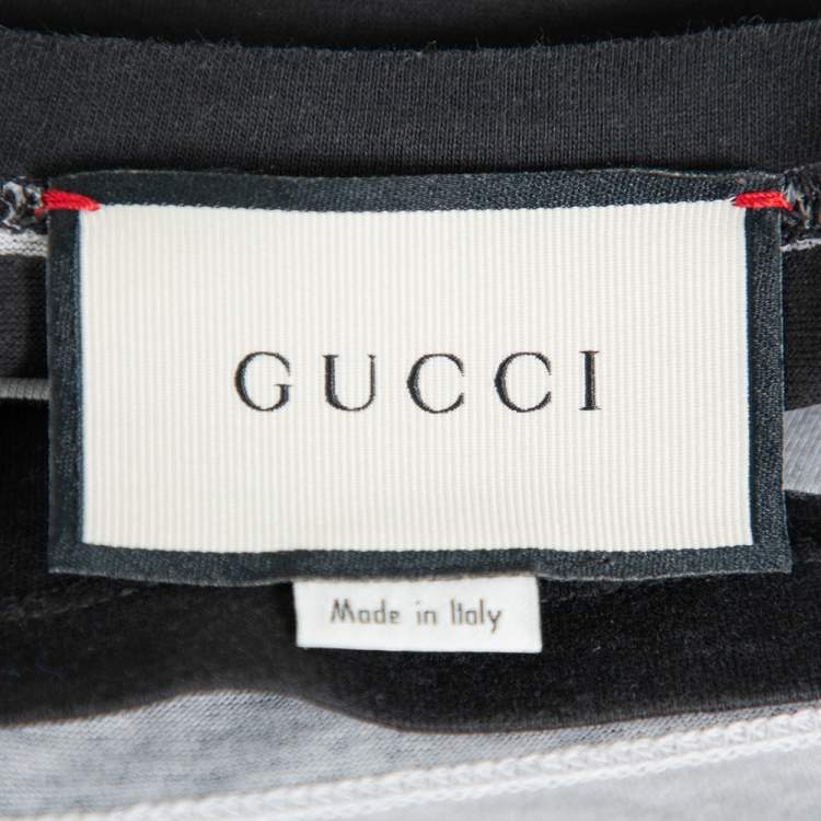 Pre Owned Gucci Black Ignasi Monreal Print Cotton Crew Neck T Shirt XL