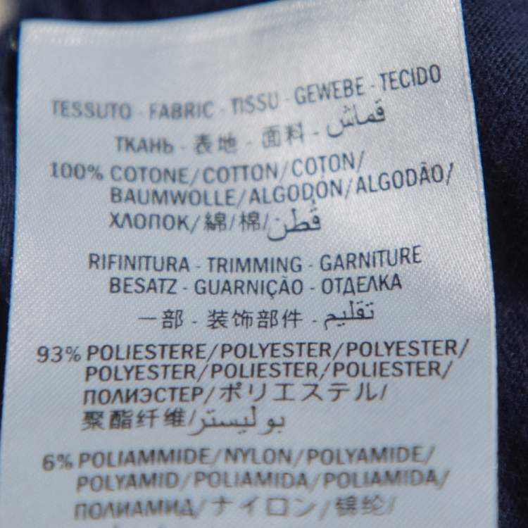 Pre Owned Gucci Navy Blue GG Jacquard Cotton Zipper Front Jacket M