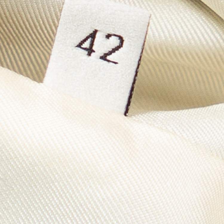 Pre Owned Gucci Blue Neck Tie Detail Flora Silk Jacket M